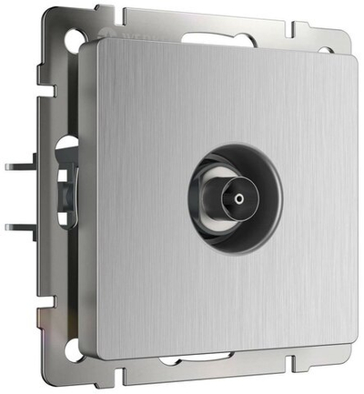ТВ-розетка оконечная Werkel cеребряный рифленый W1183009