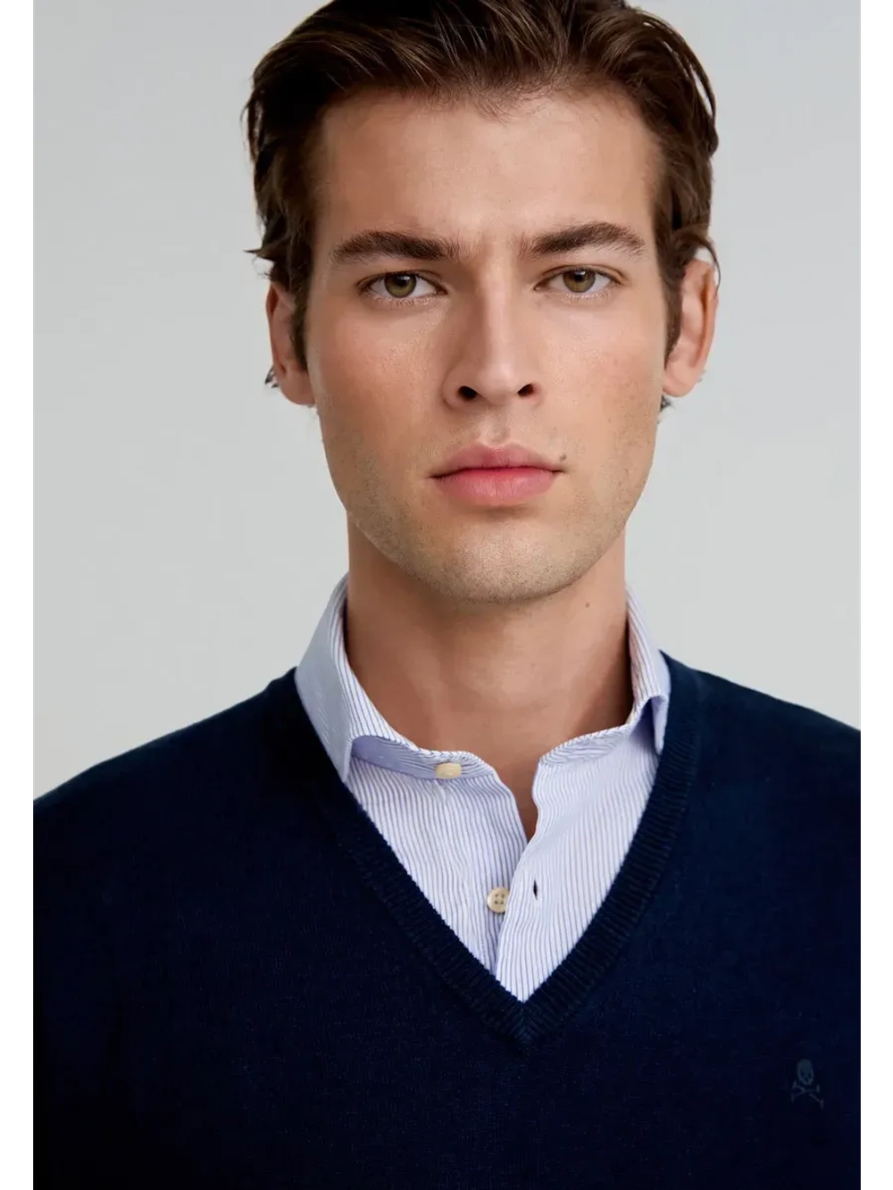 Пуловер из хлопка с добавлением кашемира