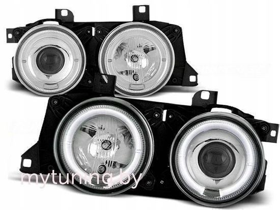 Передние фары CHROME ANGEL EYES для BMW 7 E32