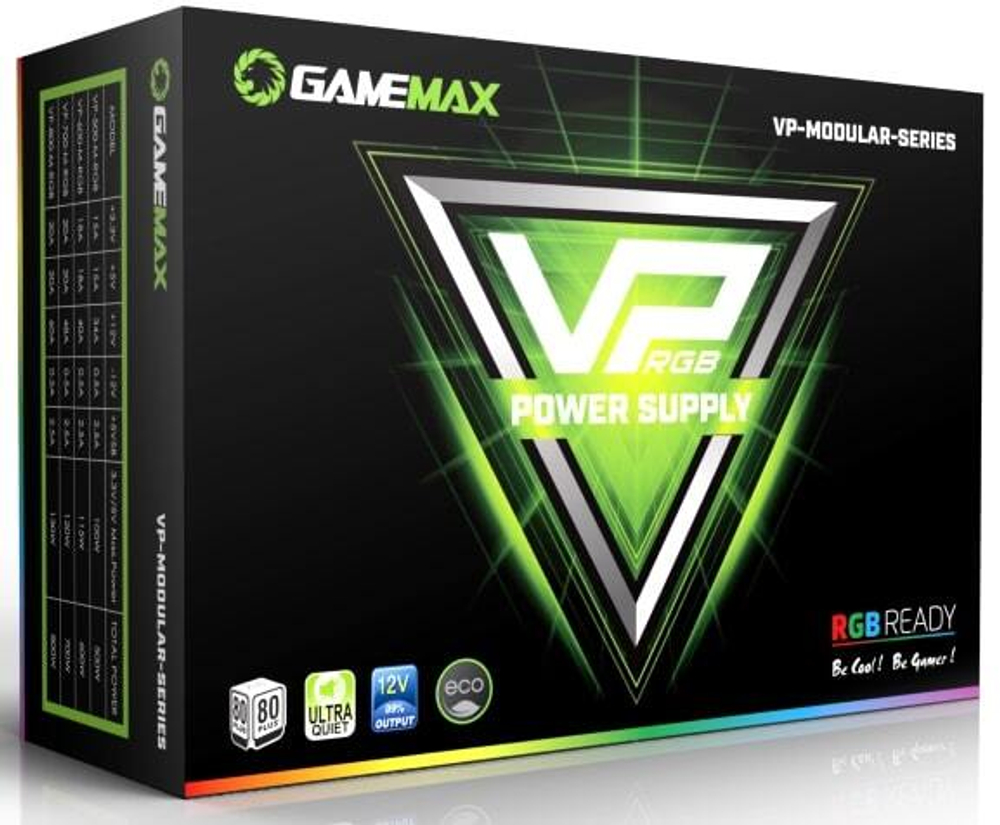 Блок питания ATX GameMax VP-600-RGB