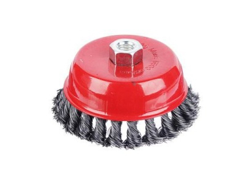 Щетка металл. ЕРМАК для УШМ 125мм/М14 крученая чашка (28шт/кор)