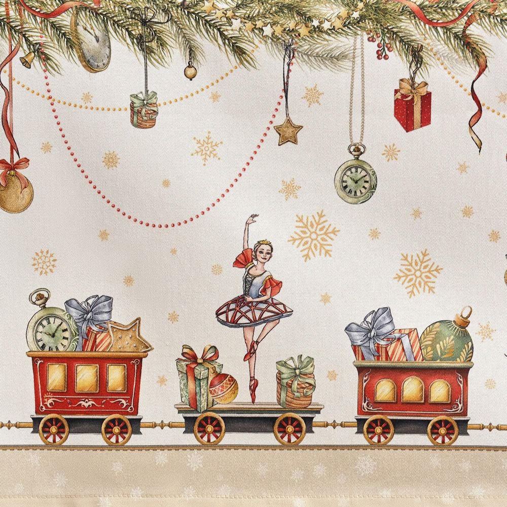 СКАТЕРТЬ "ЩЕЛКУНЧИК" 160Х220СМ БЕЖЕВЫЙ,100% ХЛОПОК,ТВИЛ