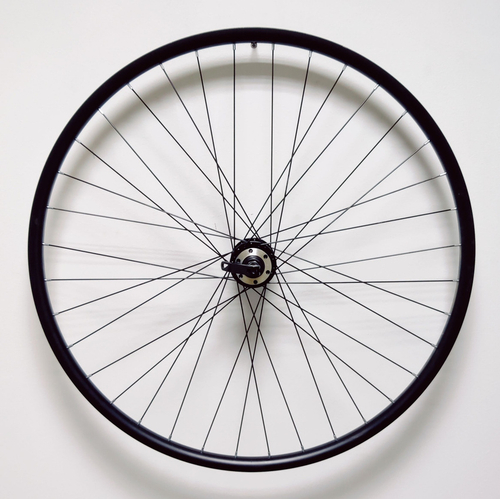 Колесо 24"перед.ал.дв.обод,ст.вт.черн.32Н Disc+эксц.