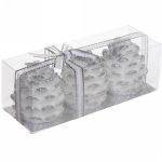 Свечи новогодние «Шишечки» 5,2 см (набор 3 шт), серебро