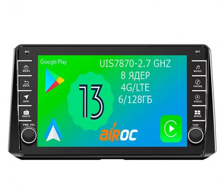 Магнитола для Toyota Corolla E210 2019-2024+, Corolla Cross - Airoc AB-1137 (кнопки и крутилки), Android 13, TS20, 6/128Гб, SIM-слот, CarPlay