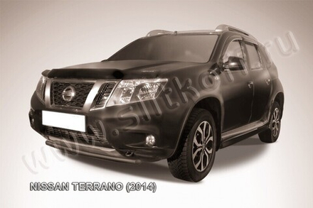 Защита переднего бампера (нержавейка) Nissan Terrano (2014-2023) d42 (черный)