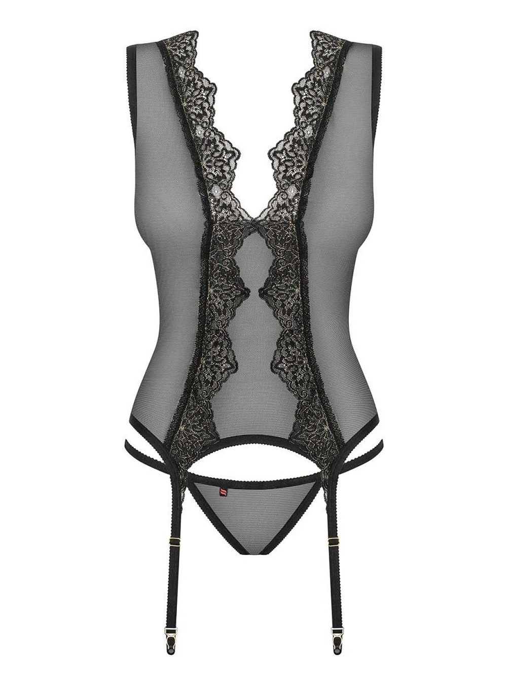 Эффектный полупрозрачный корсаж Meshlove (Размер: L-XL) (Цвет: черный)