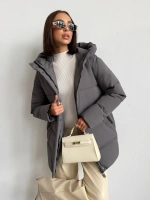 Куртка демисезонная удлиненная с капюшоном