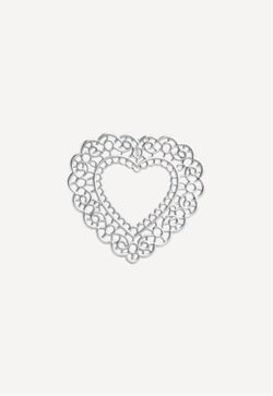 Подвес из серебра "Большое кружевное сердце"