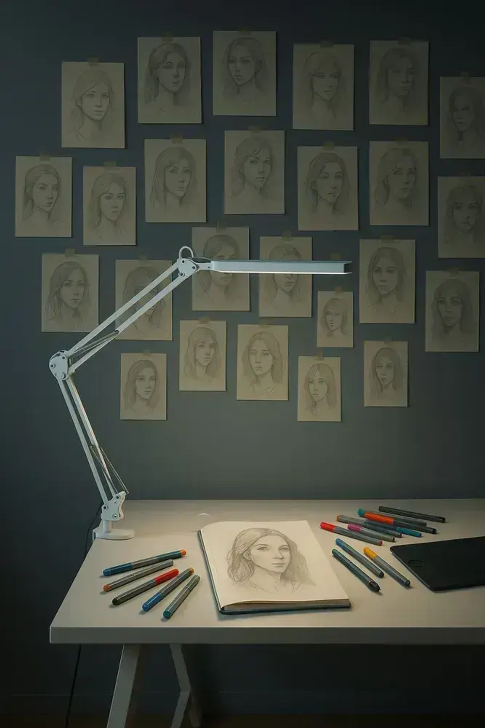 Лампа настольная светодиодная MadelaweHOME на струбцине