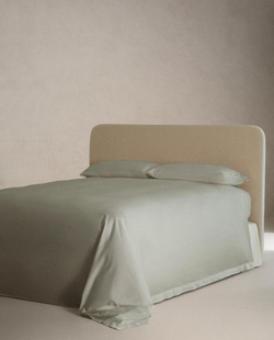 ZARA HOME САТИНОВЫЙ ПОДОДЕЯЛЬНИК С ШЕЛКОВОЙ КАЙМОЙ, ЗЕЛЕНЫЙ