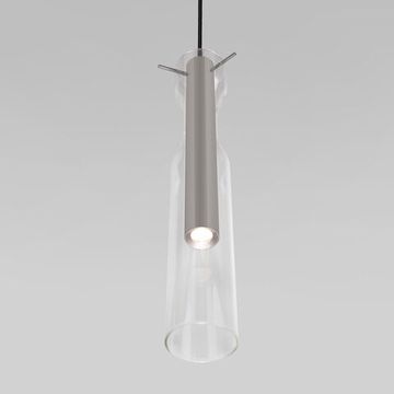 Подвесной светодиодный светильник со стеклянным плафоном 5W 4000К 50254/1 LED графит Swan Eurosvet