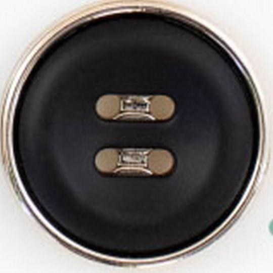 пуговица золото-черный 24L/15мм пластик, матовая 4 прокола PS37