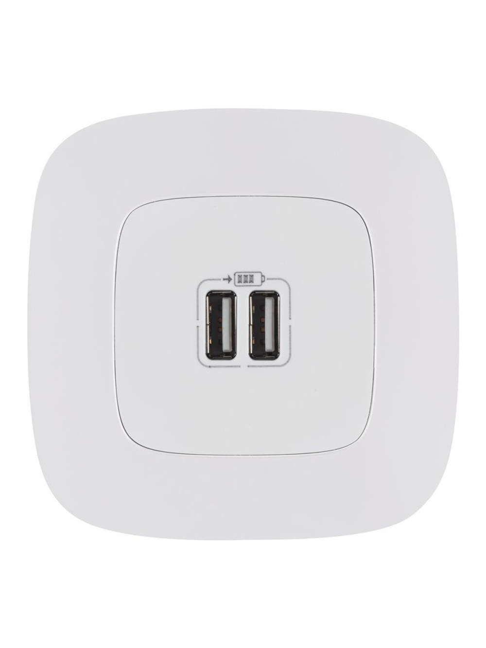 Устройство зарядное Valena Allure с 2-мя USB-разъемами 240В/5В 1500мА с лиц. панелью бел. Leg 754995