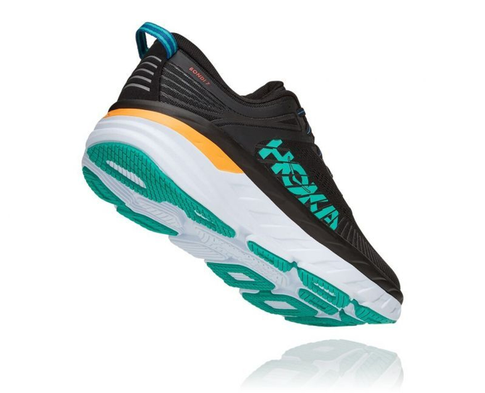 Кроссовки HOKA BONDI 7 Black/Atlantis арт. 1110518BATL, чёрный, муж.