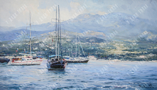 Плотников В. Штиль.Массандра. Холст, масло. 2006 г.