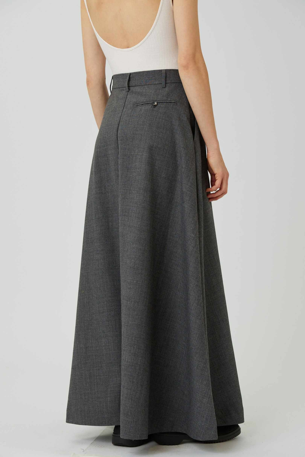 Юбка макси из серой шерсти