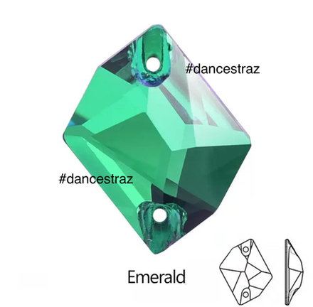 Стразы пришивные, Cosmic, Emerald, 205, 13*17mm, (96 ea/pkg), 5A+, (F2)