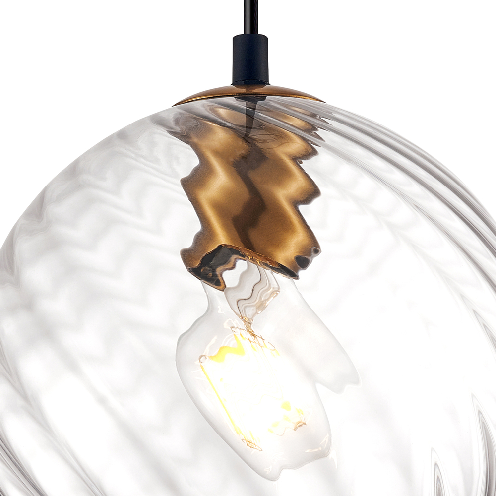 806130 Подвес NUBELLA 1х12W (led) E27 ЧЕРНЫЙ/БРОНЗА/ПРОЗРАЧНЫЙ