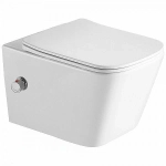 Унитаз подвесной с функцией биде SantiLine SL-5007T-SM/BD белый, безободковый, с крышкой микролифт, слив торнадо
