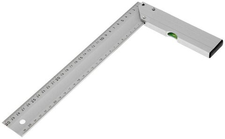 Угольник алюминиевый 300мм с уровнем Master