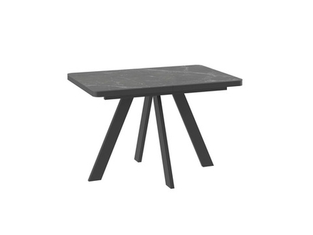 Стол BOBY RADIAL-120, раздвижной 120(160)х80, STONE BLACK ST CER/ЧЕРНЫЙ, (2 упак.)