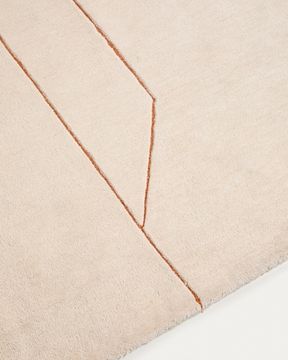 Ковер Delide из синтетического волокна цвета экрю с оранжевым графическим рисунком, 160 x 230 см