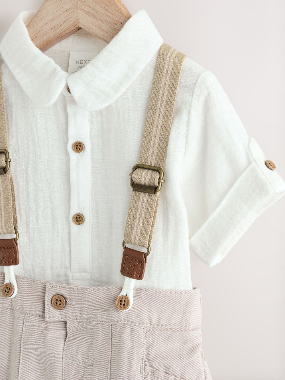 Рубашка и брюки в комплекте для мальчиков Next AR6-782, Белый, Бежевый