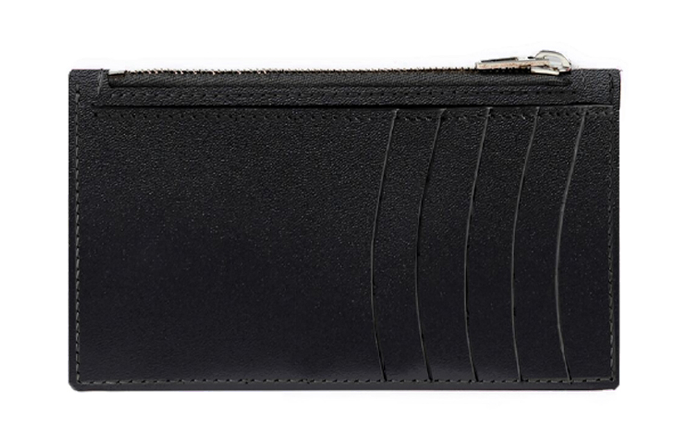 Balenciaga Hourglass Long Cow Leather Coin Pocket, Card Holder Women"s Black