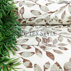 Бязь Премиум "Серебряные листья" | ш.220 см | 142 г/м² | хлопок-100%