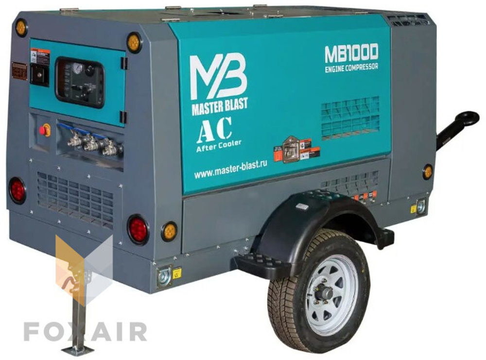 Винтовой дизельный компрессор master blast mb100d-7 + ac