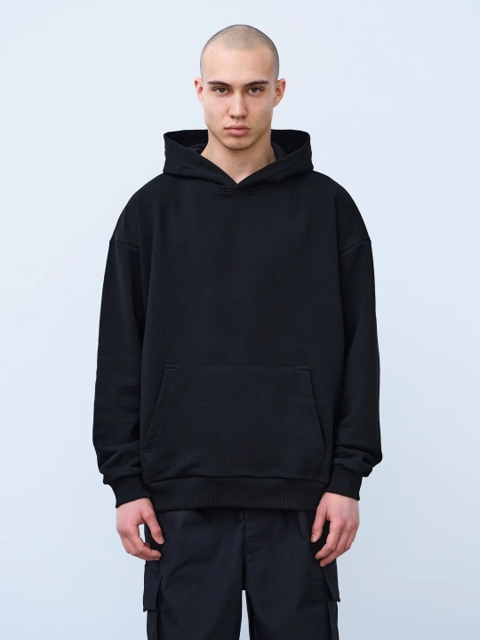 Худи оверсайз без начеса (черный)