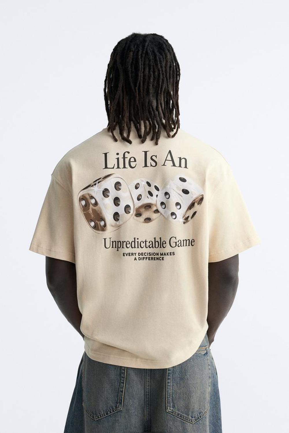 ZARA ФУТБОЛКА С ПРИНТОМ И НАДПИСЬЮ, ЭКРЮ