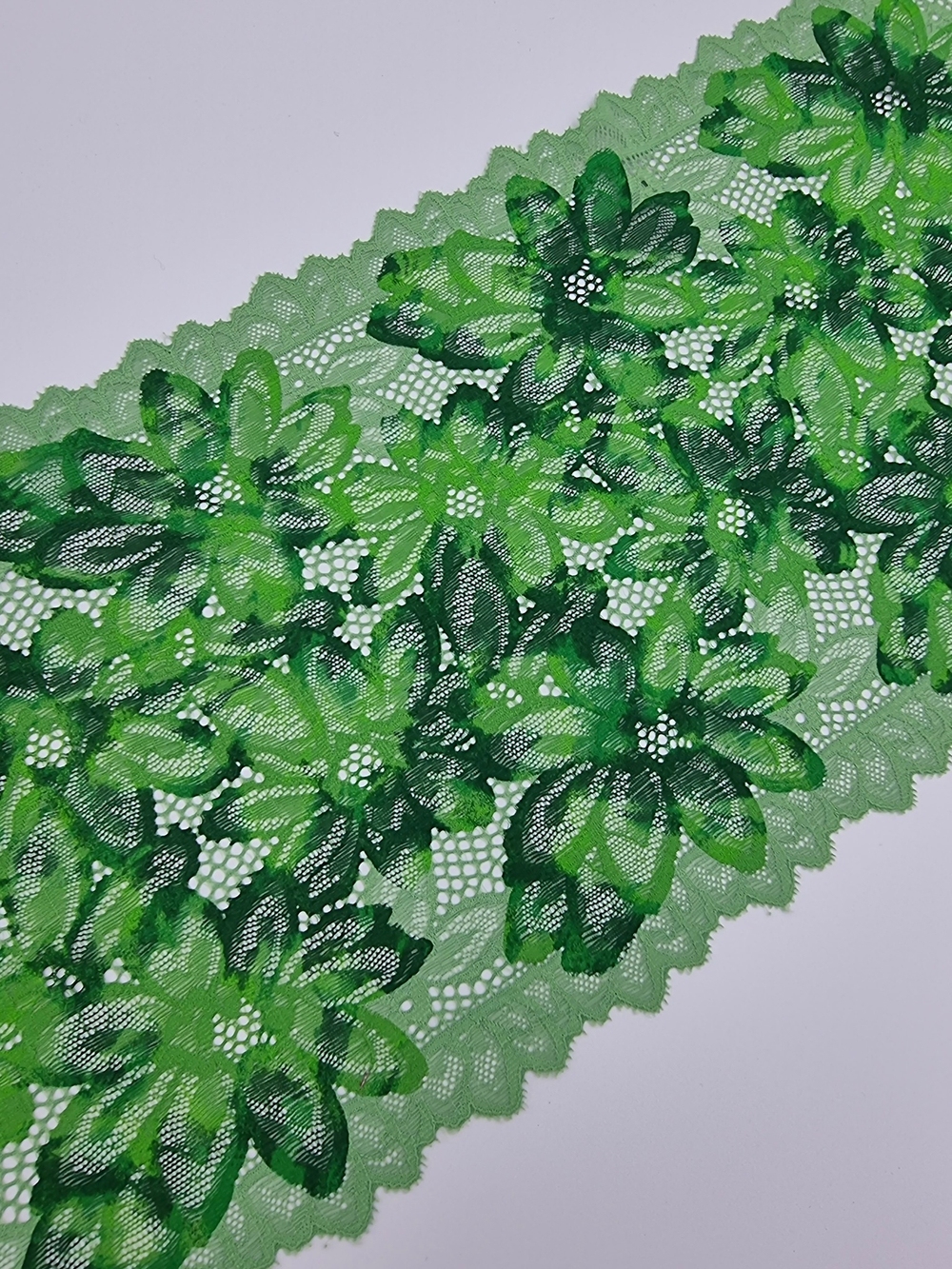 Кружево эластичное зелёное К625