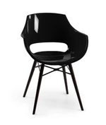 Кресло пластиковое Papatya Opal Wox Beech, натуральный, черный