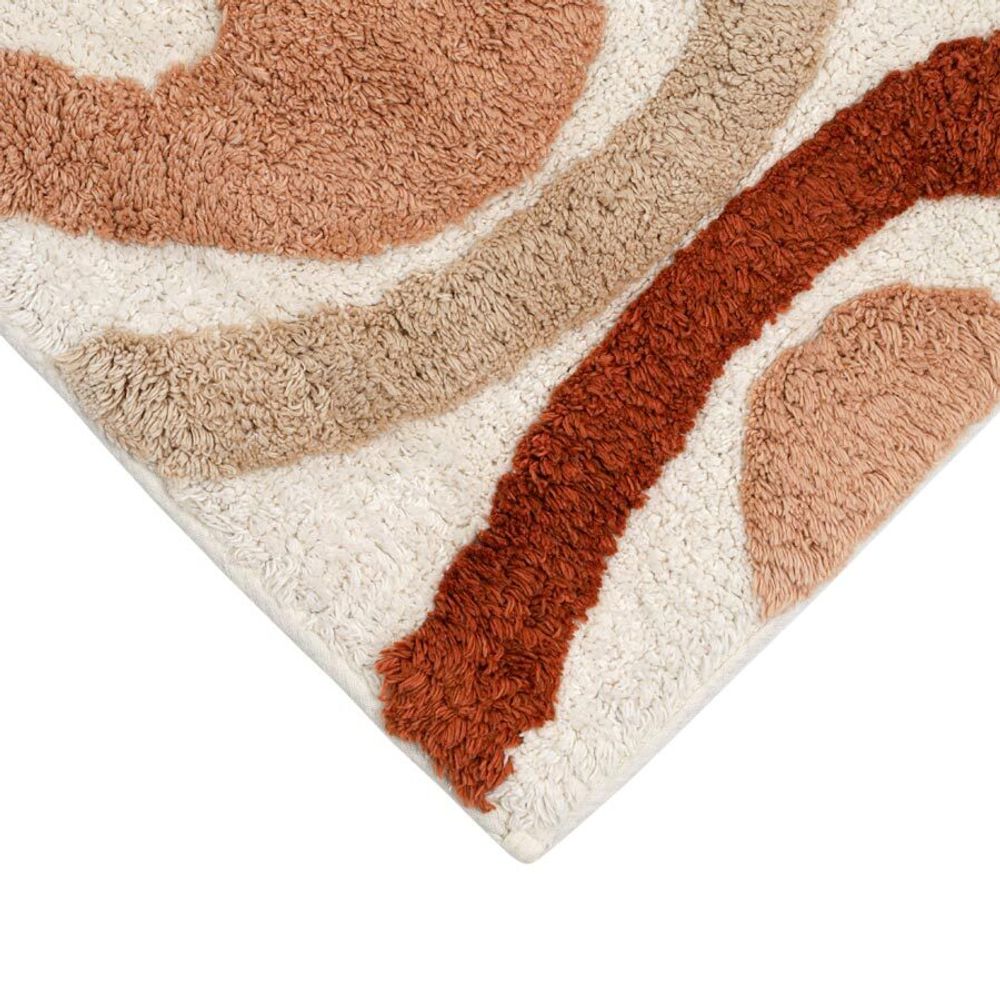 Коврик для ванной Flow терракотового цвета из коллекции Ethnic, 50x80 см