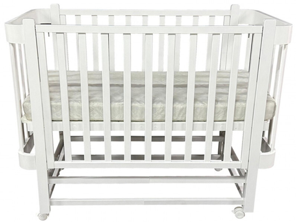 Детская кроватка Антел Nezabudka 2 продольный маятник 538350 белый/белый