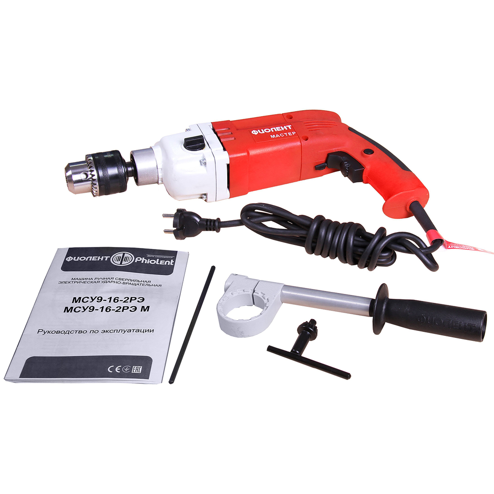 Дрель Фиолент МСУ9-16-2РЭ, ударная, двухскоростная, алюминиевый редуктор