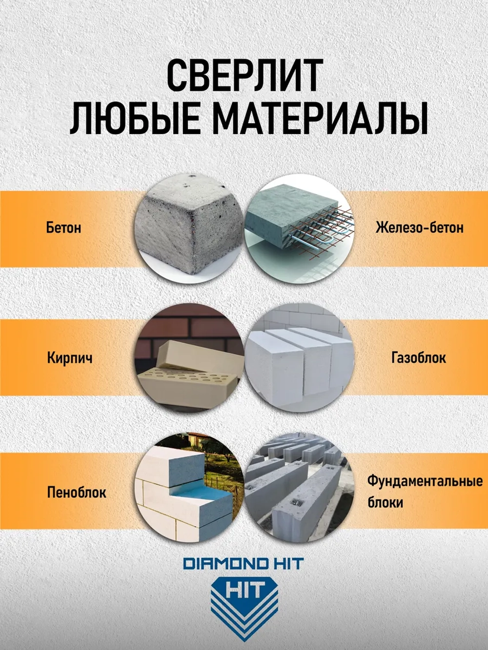 Алмазная коронка по бетону 52 мм 1 1/4" длина 450 мм