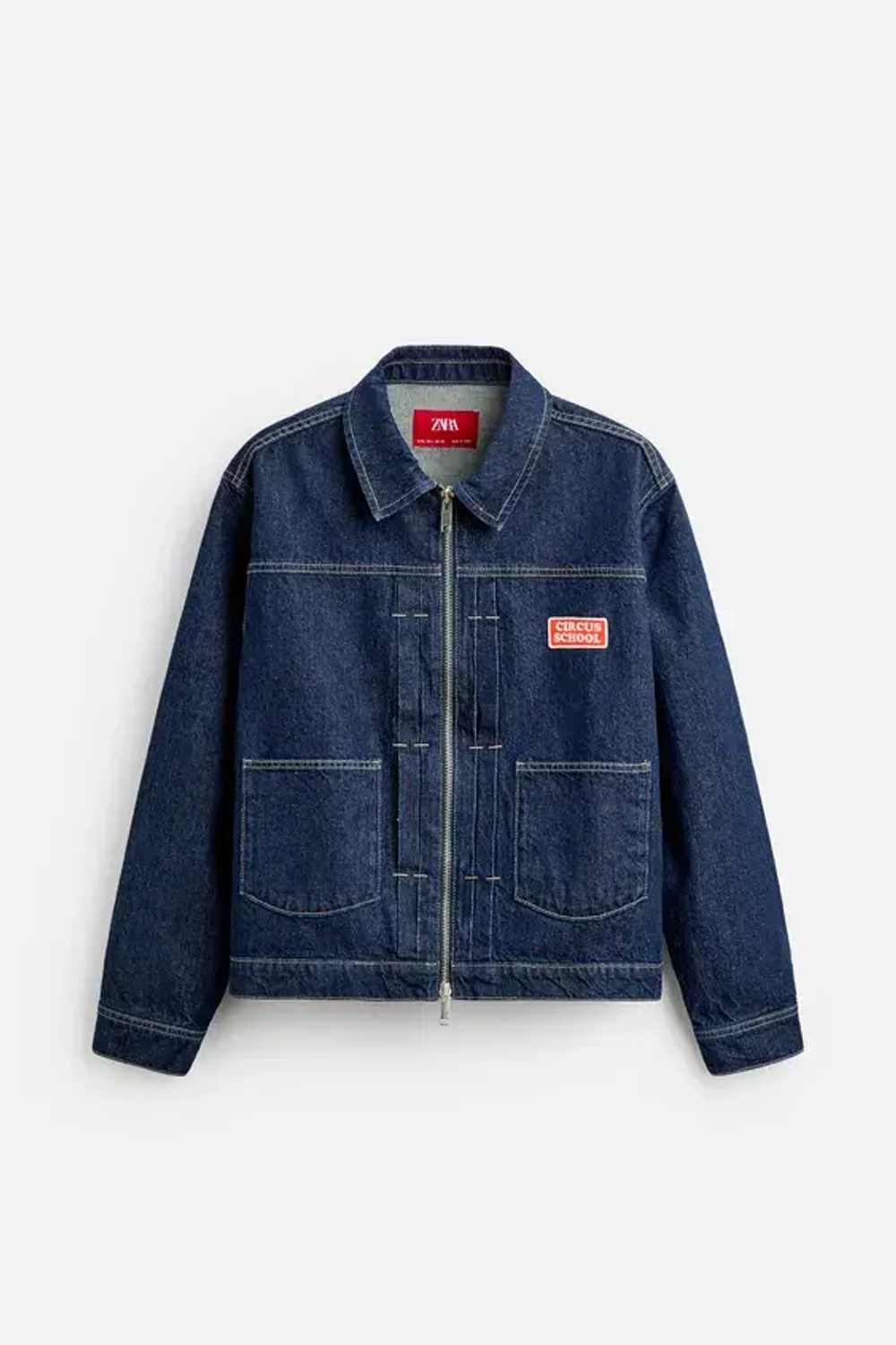 ZARA Х HARRY LAMBERT ДЖИНСОВАЯ КУРТКА, СИНИЙ