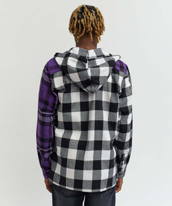 Мужская рубашка REASON Go Hard Hooded Plaid Colorblock Flannel