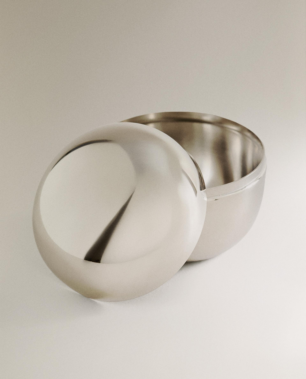 Zara Home Коробка для хранения из нержавеющей стали, цвет серебристый, 8 см