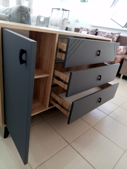 Комод 3 ящика со створкой «Байкал» Графит