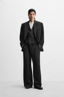 ZARA X NANUSHKA КОСТЮМНЫЕ БРЮКИ, ЧЕРНЫЙ