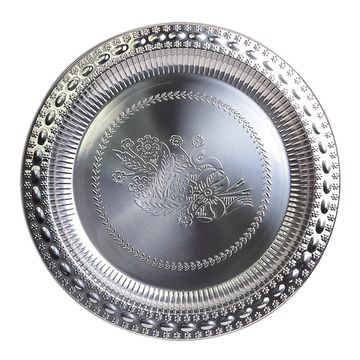 Поднос круглый 45 см. из нержавеющей стали КМ-4372 (d45х3 см)