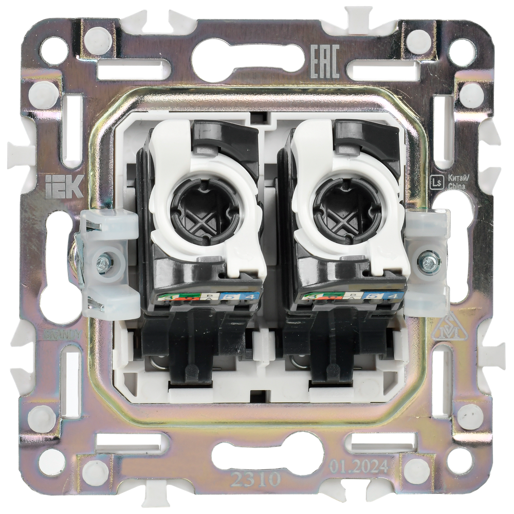 SKANDY Розетка компьютерная двойная RJ45 кат.5E SK-K03Bl черный IEK