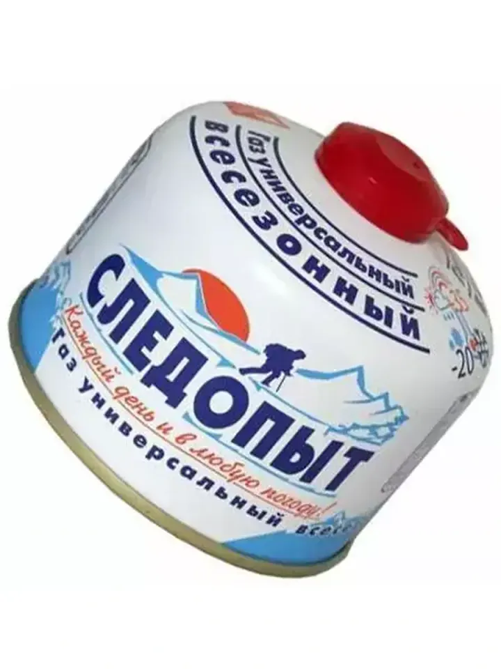 Газ для портативной плиты СЛЕДОПЫТ резьбового типа 230гр (всесезонный)