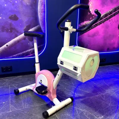 Детский велотренажер с мыльными пузырями