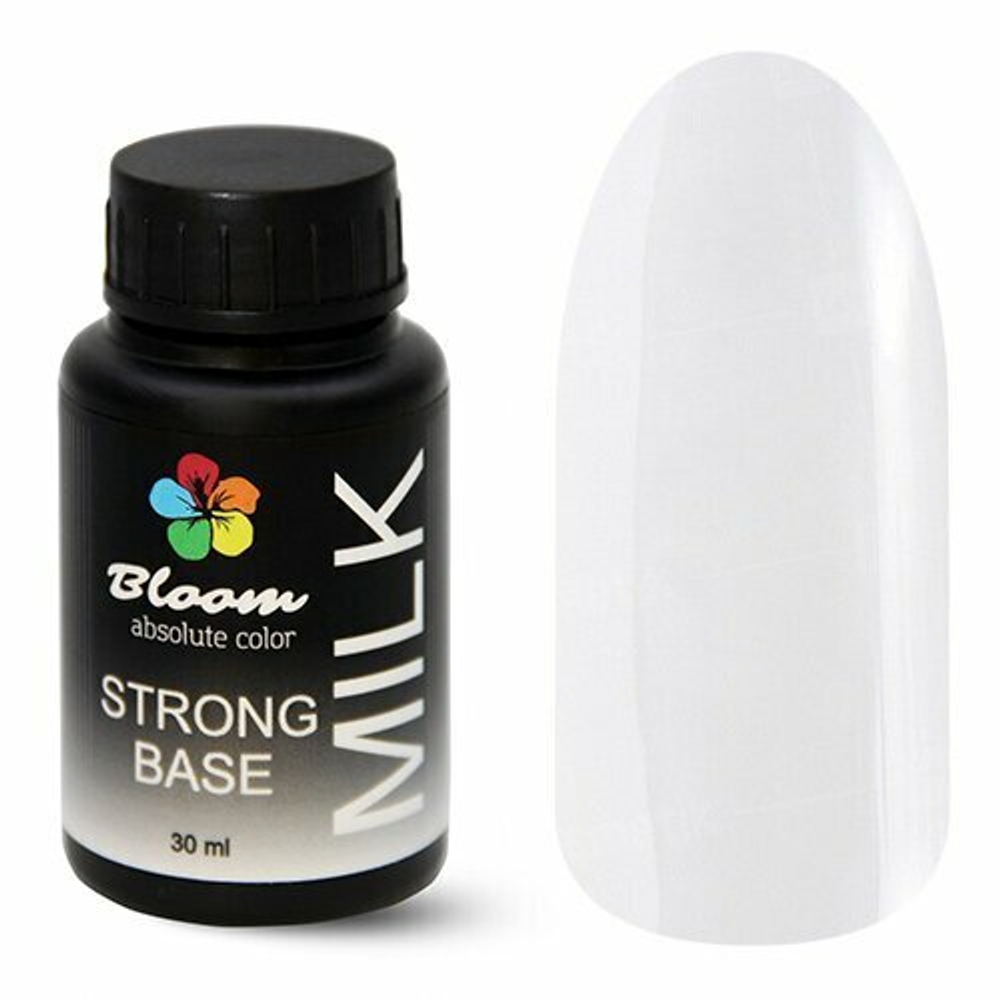 База Bloom Strong MILK жесткая 30мл (белая полупрозрачная) (без кисти)