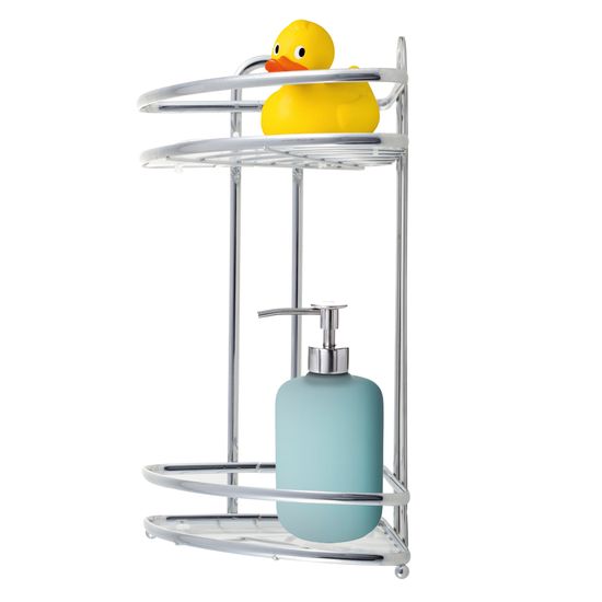 Полка для ванной 2-ярусная угловая Besser BS 0439D (23х17,5х34,5 см) из хромированной стали